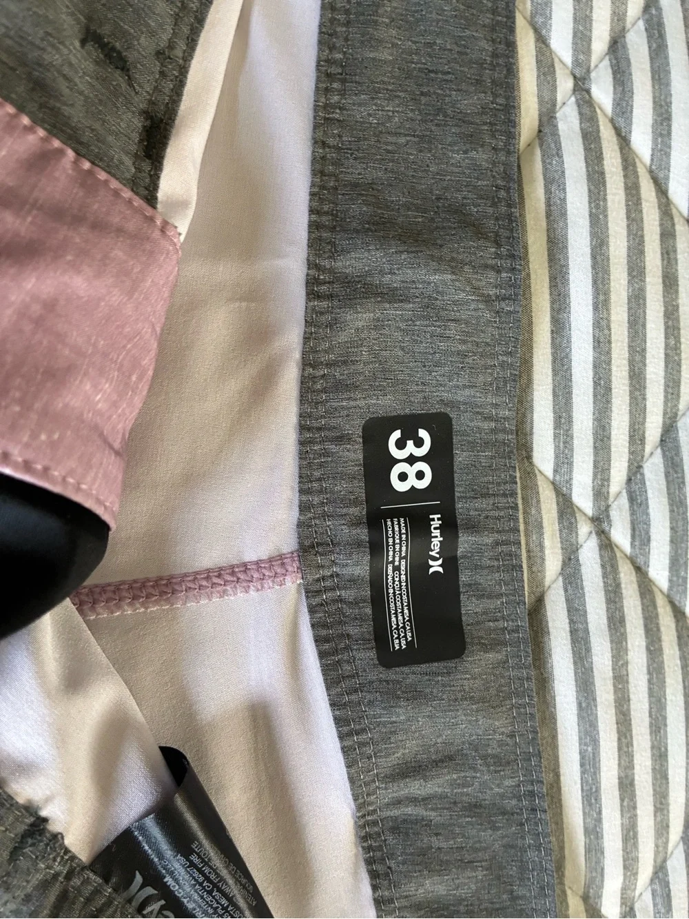 Hurley Men’s Lavender Boardshorts with Black Stripes